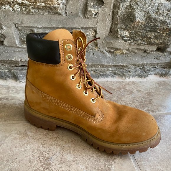 TIMBERLAND 6 Inch Waterproof Wheat Nubuck Boots 8M